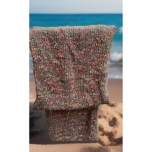 J. Jill Infinity Scarf Loop Soft Cozy Knit Green w/Flecks of Gold & Burgandy